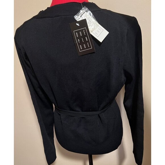 Due per Due Collection 2 Piece Solid Black Long Sleeve Cardigan And Top Size XL - Picture 5 of 13